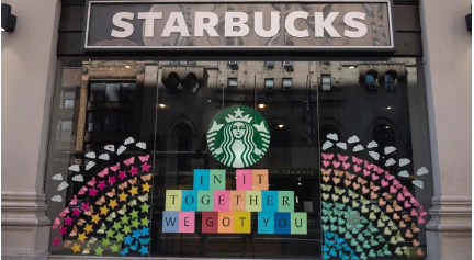 Starbucks celebrating pride